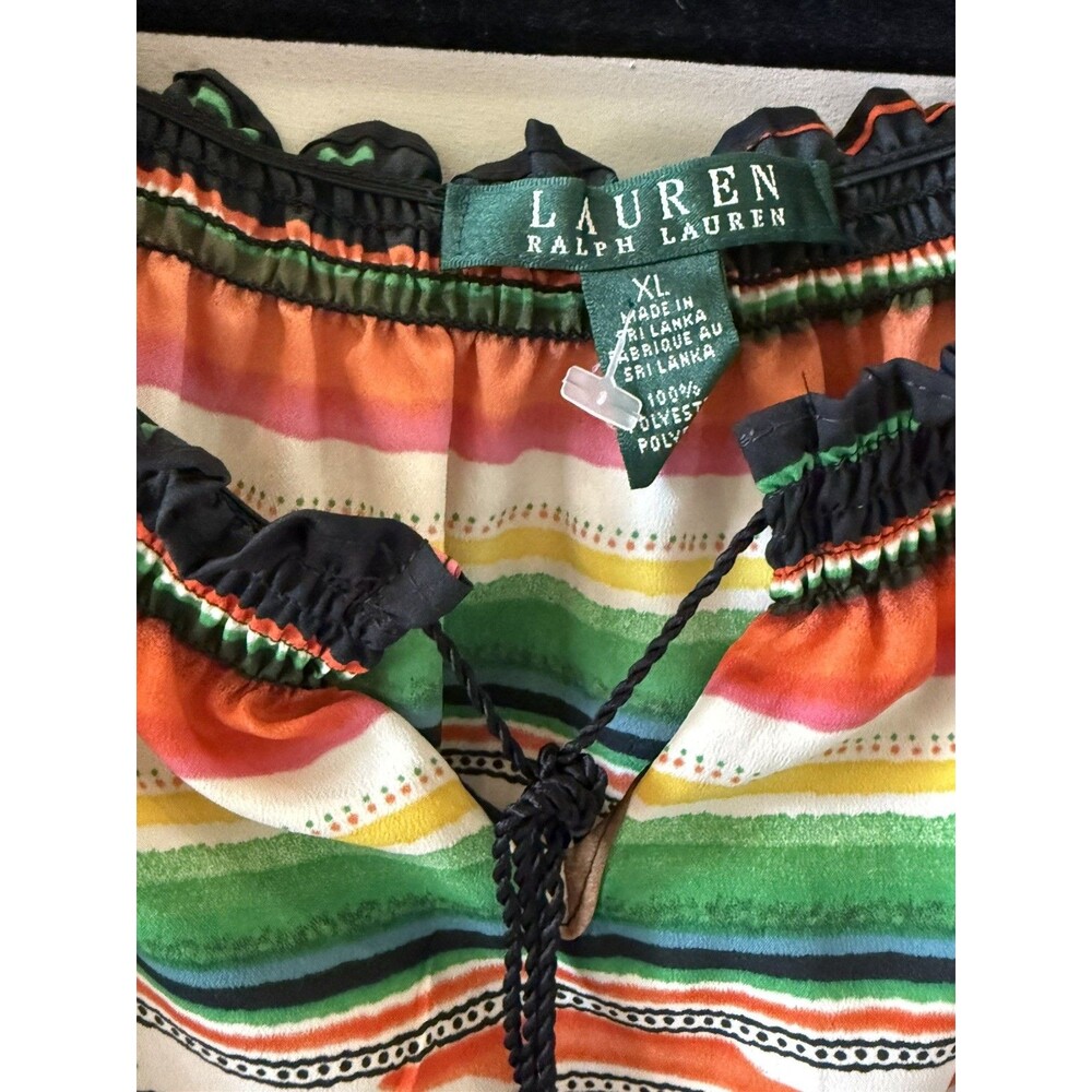 Lauren Ralph Lauren Southwest Stripe Top Women’s Size XL Tunic Tassel Mature - Picture 5 of 9